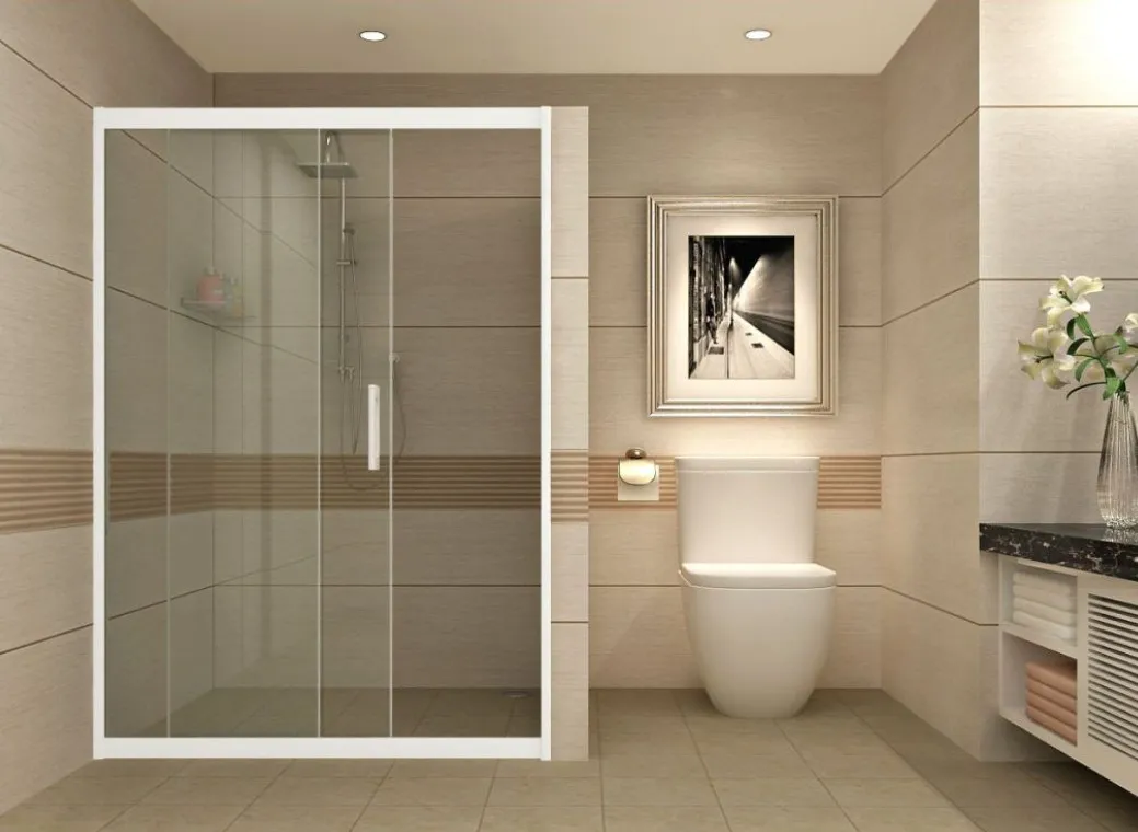 Vách kính phòng tắm cửa trượt lùa phù hợp với mọi không gian sống